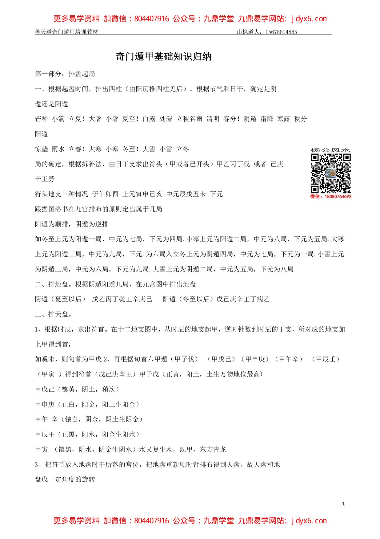 善天道-奇门遁甲基础知识归纳127页 内页图1