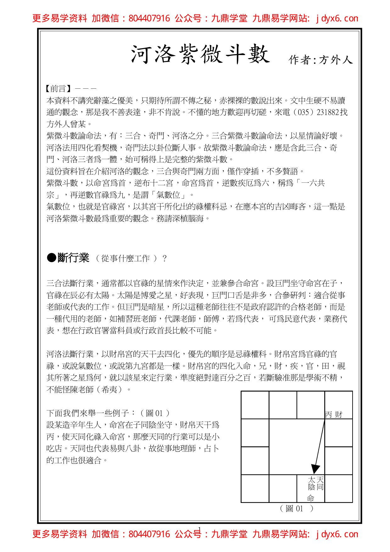 方外人-飞星紫微斗数授课秘诀 内页图1