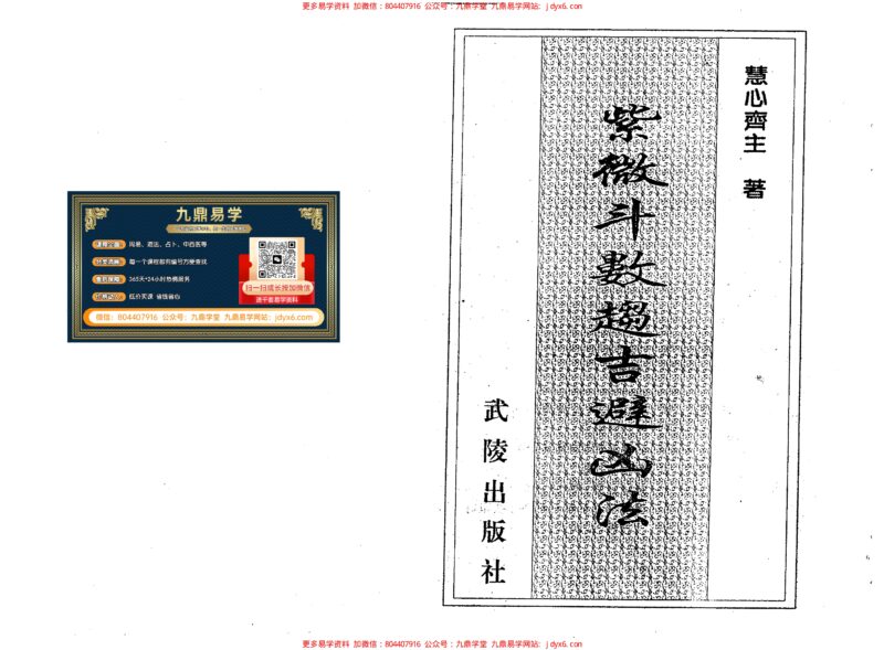 慧心斋主-紫微斗数看钱财-国学易学资源分享