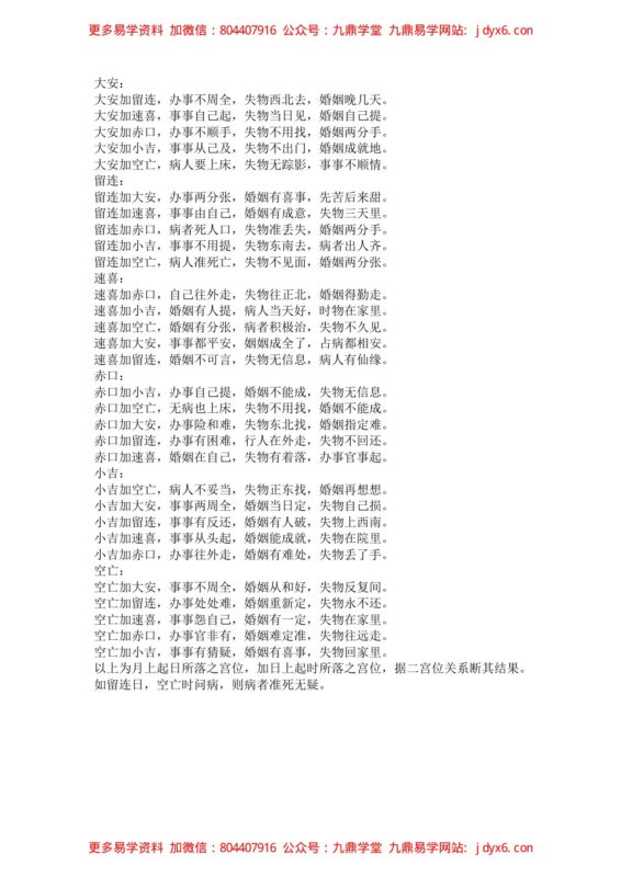 小六壬迷断大全-国学易学资源分享