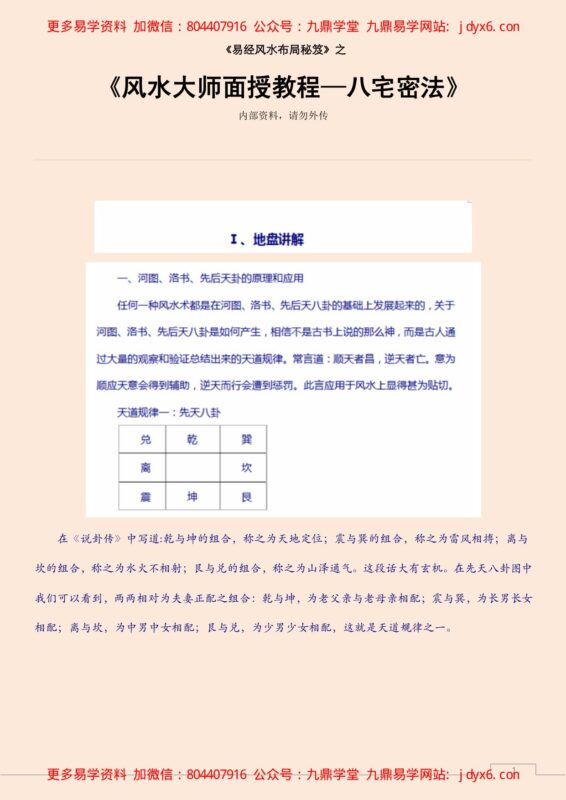 风水大师面授教程—八宅密法-国学易学资源分享