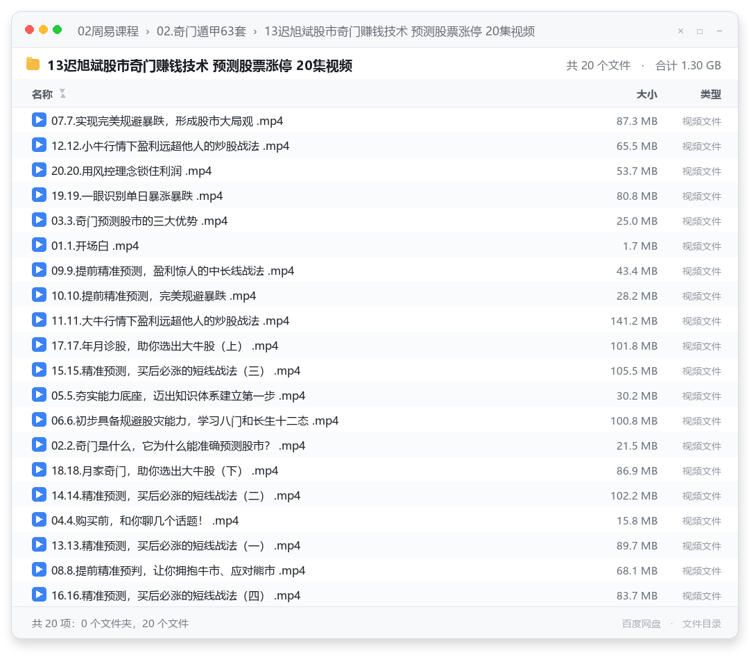 13迟旭斌股市奇门赚钱技术 预测股票涨停 20集视频