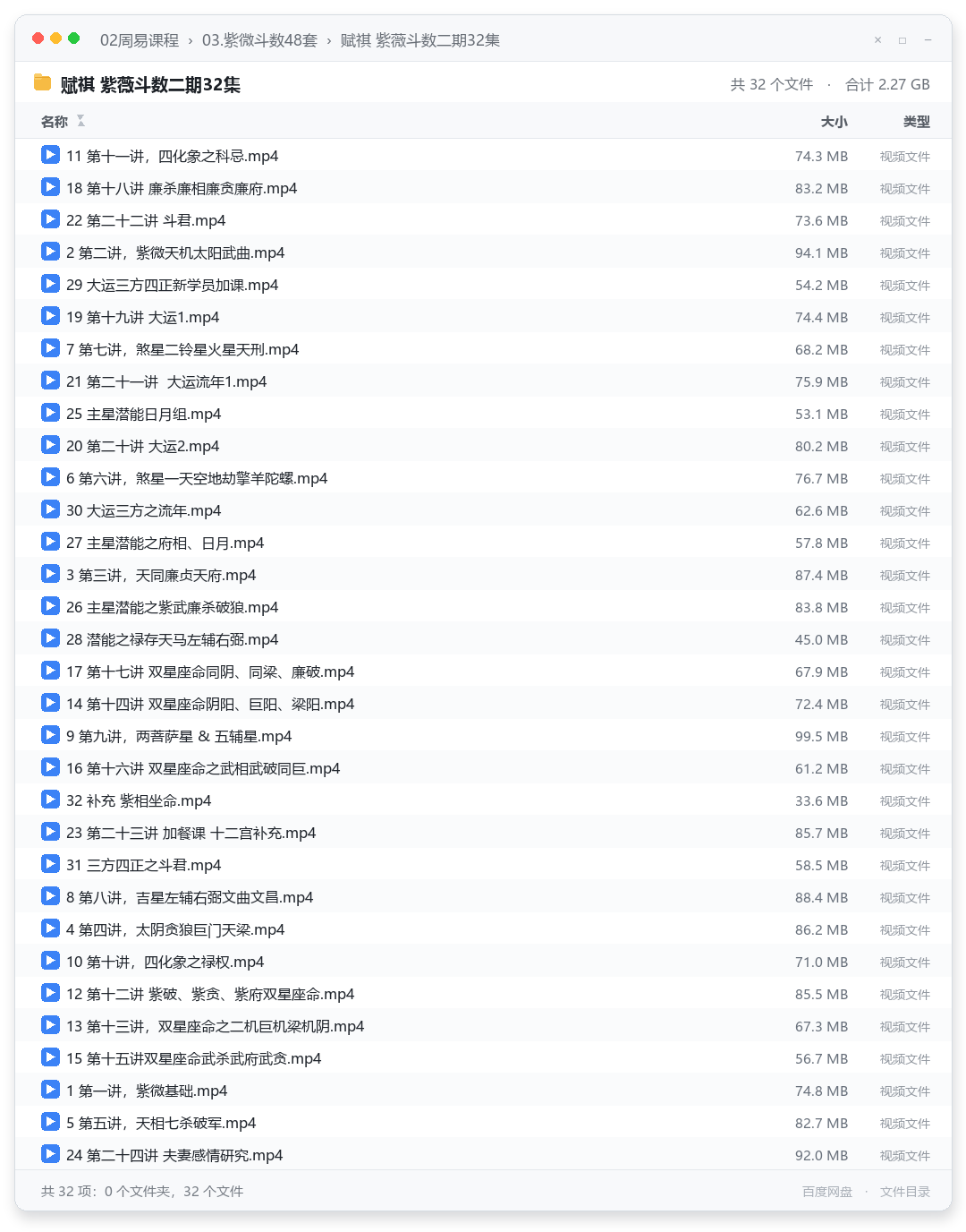 赋祺 紫薇斗数二期32集