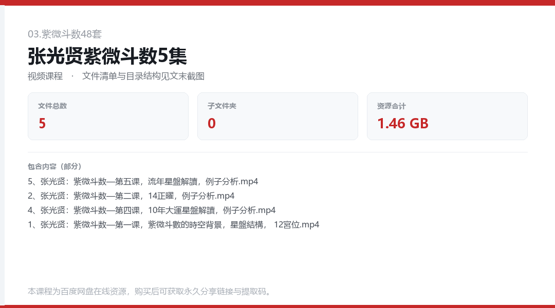 张光贤紫微斗数5集