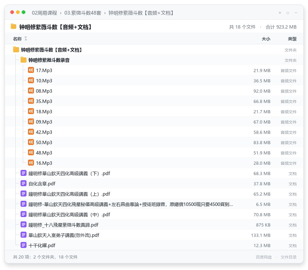 钟明修紫薇斗数【音频+文档】