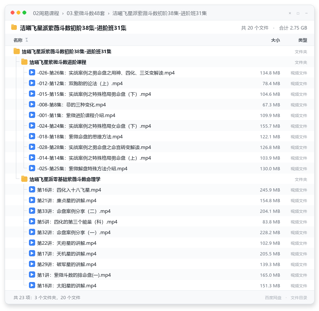 洁曦飞星派紫薇斗数初阶38集-进阶班31集