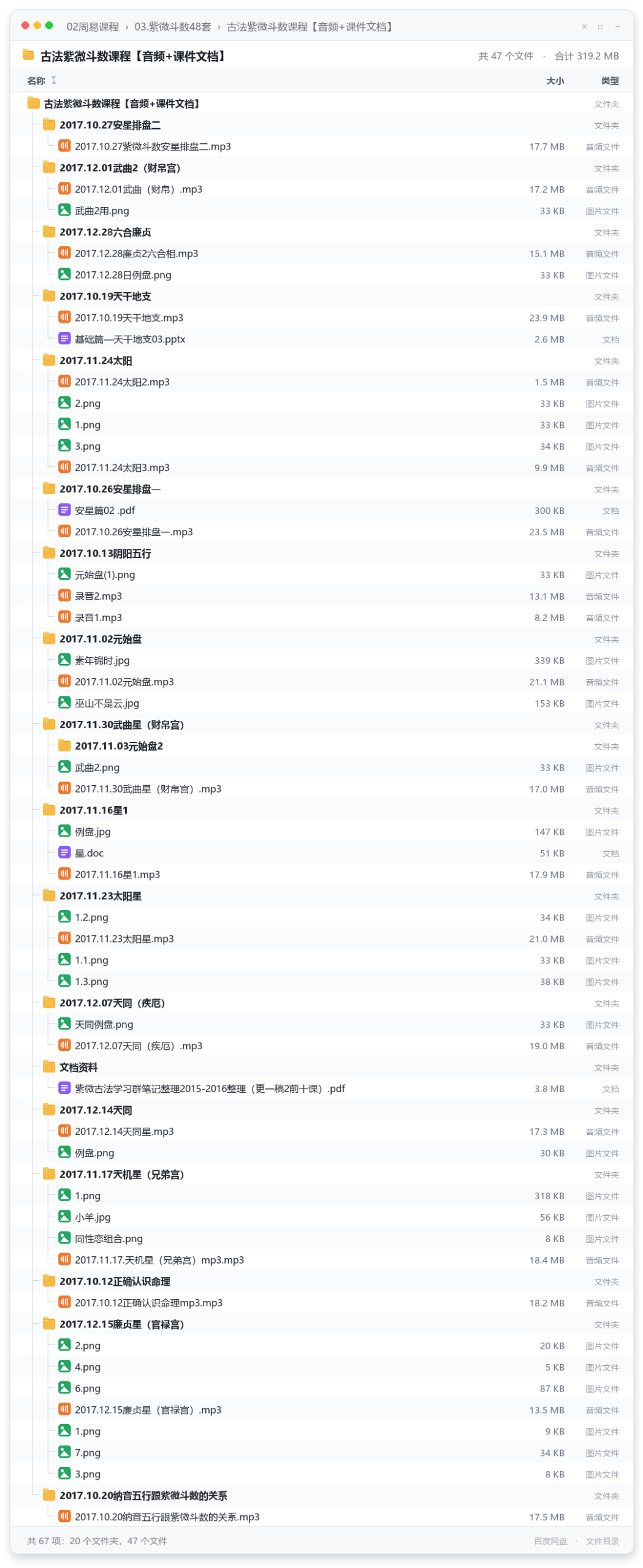 古法紫微斗数课程【音频+课件文档】