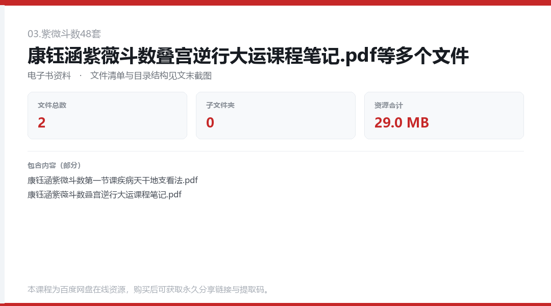 康钰涵紫薇斗数叠宫逆行大运课程笔记.pdf等多个文件