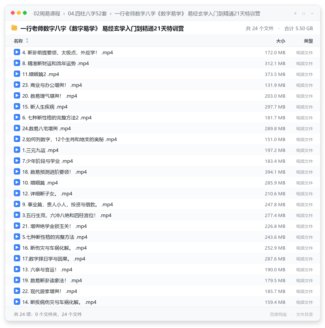 一行老师数字八字《数字易学》 易经玄学入门到精通21天特训营