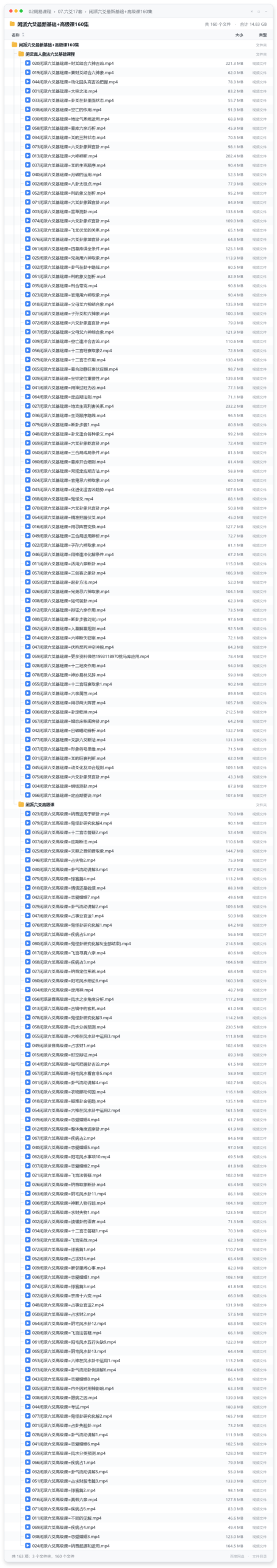 闲派六爻最新基础+高级课160集