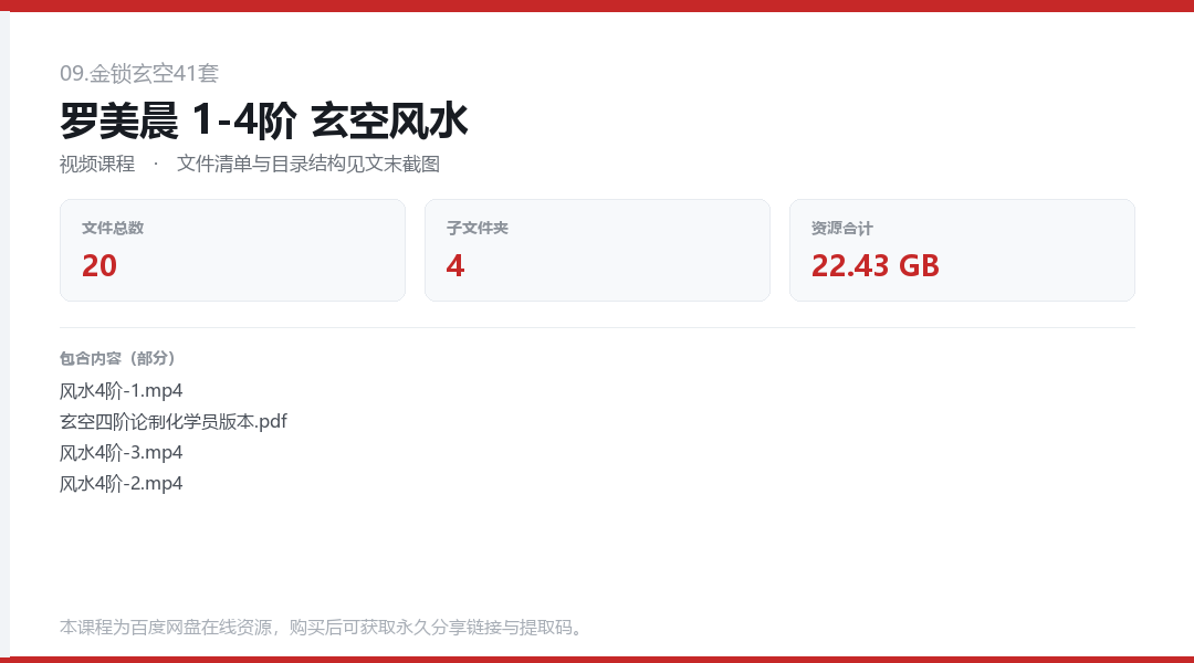 罗美晨 1-4阶 玄空风水