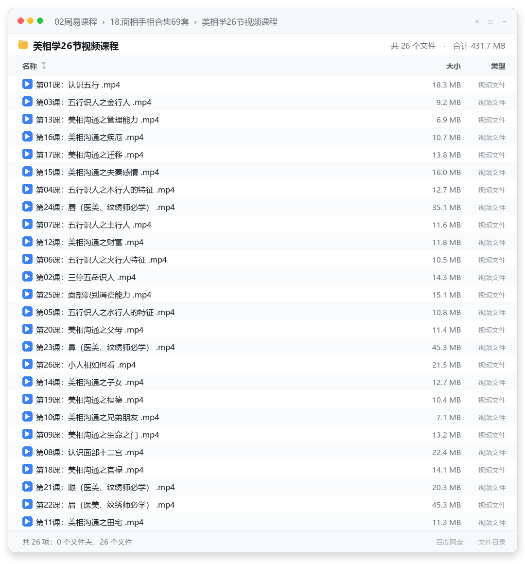 美相学26节视频课程