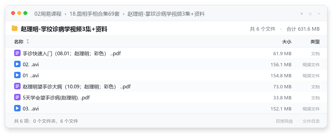 赵理明-掌纹诊病学视频3集+资料